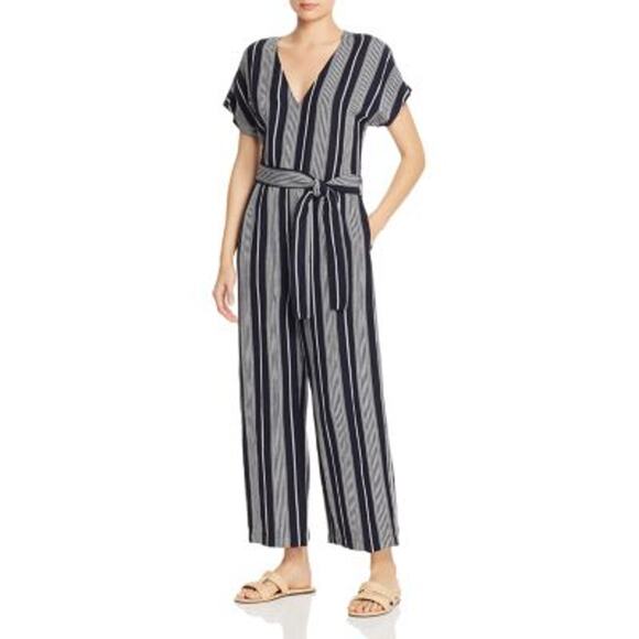 Rails Linen Wide Leg Striped Jumpsuit - Medium - Picture 1 of 8